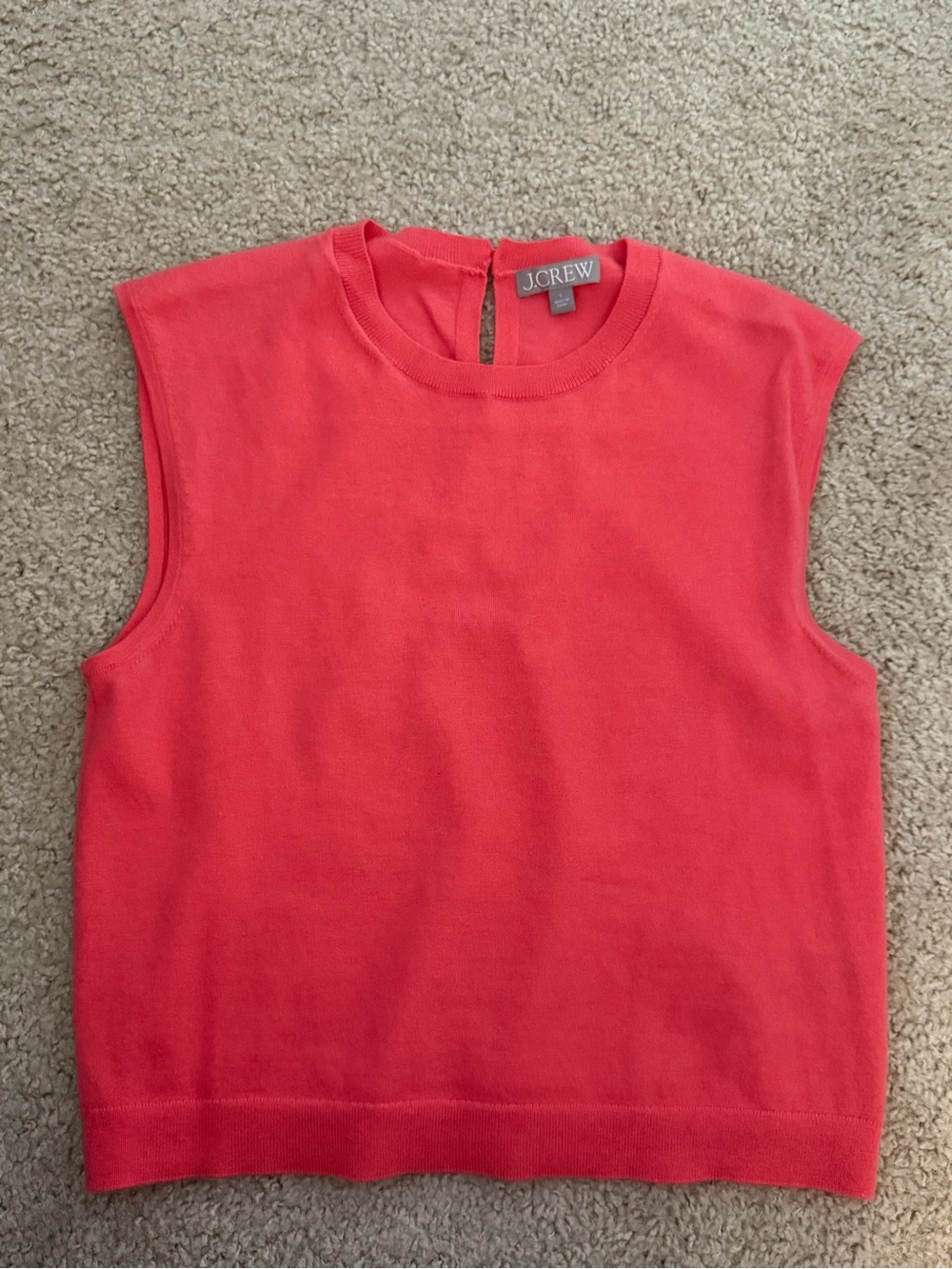 J. Crew Coral-Red Sleeveless Knit Tank